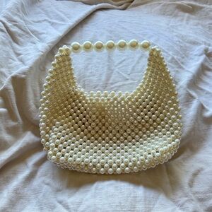 Elegant Pearl Beaded Handbag - Bridal